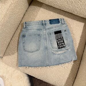 KSUBI Denim Mini Skirt